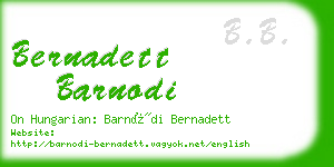 bernadett barnodi business card